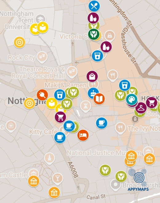 AppyMaps Nottingham Social Impact Map by AppyMaps